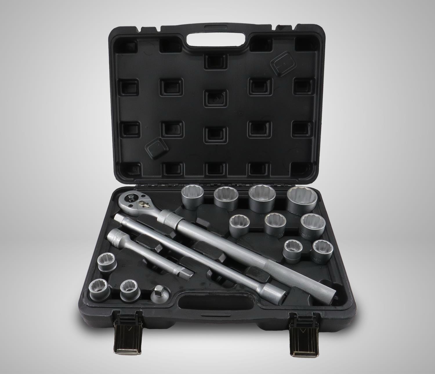 CONJUNTO SOQUETE+ MÃO EXPANSÍVEL KM-1404-16PCS 3/4