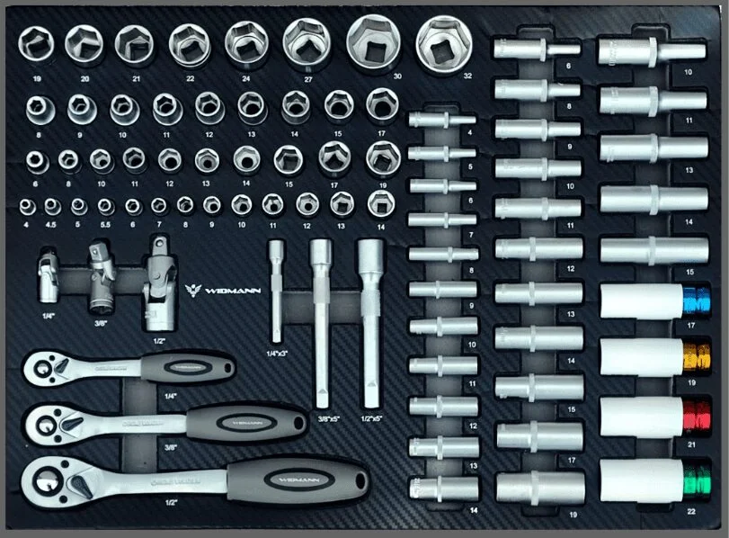 carrinho de ferramentas WIDMANN MASTER – inox 7 gavetas cheias -RED -272 pcs